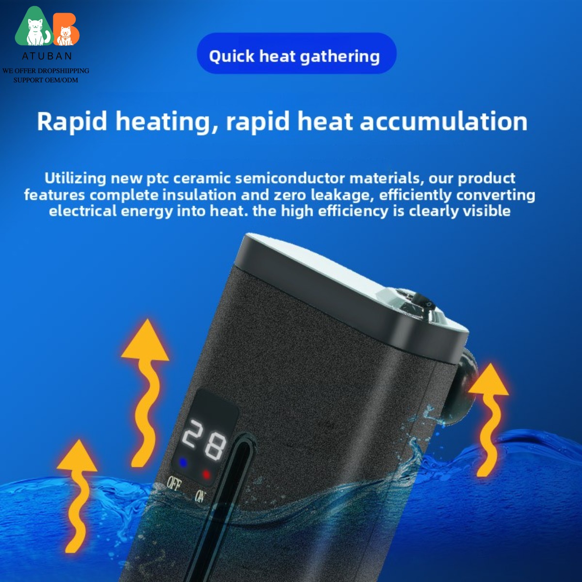 ATUBAN15-50W Mini riscaldatore - Fish Tank Heater recensione e prezzo
